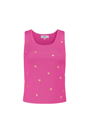 Sleeveless top with gold heart details large – pink h5 