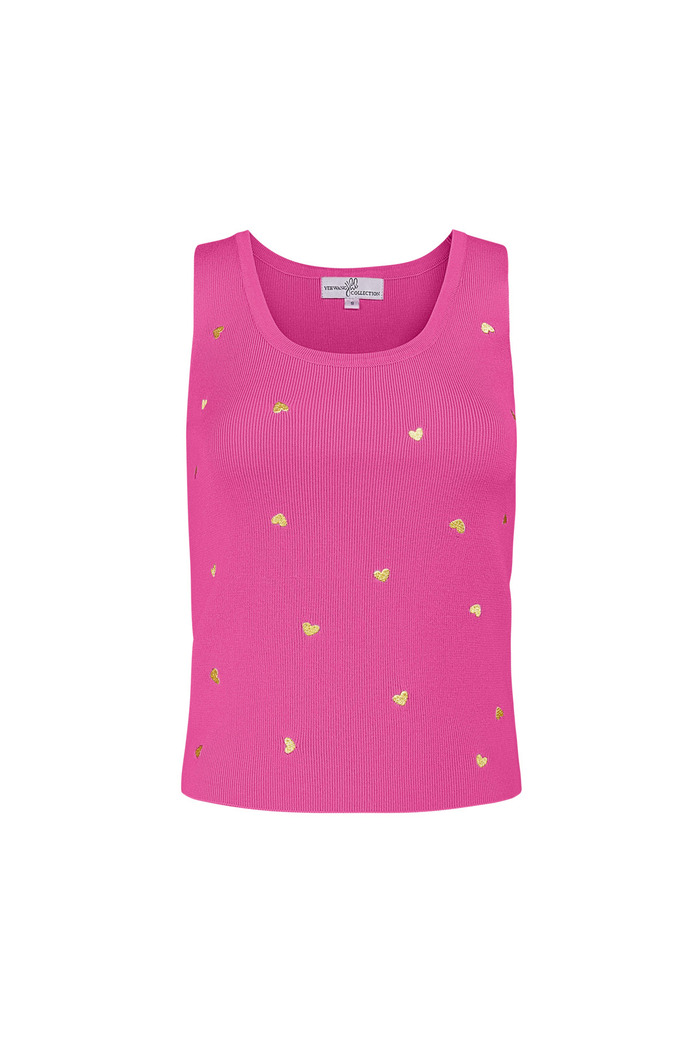 Sleeveless top with gold heart details small – pink 