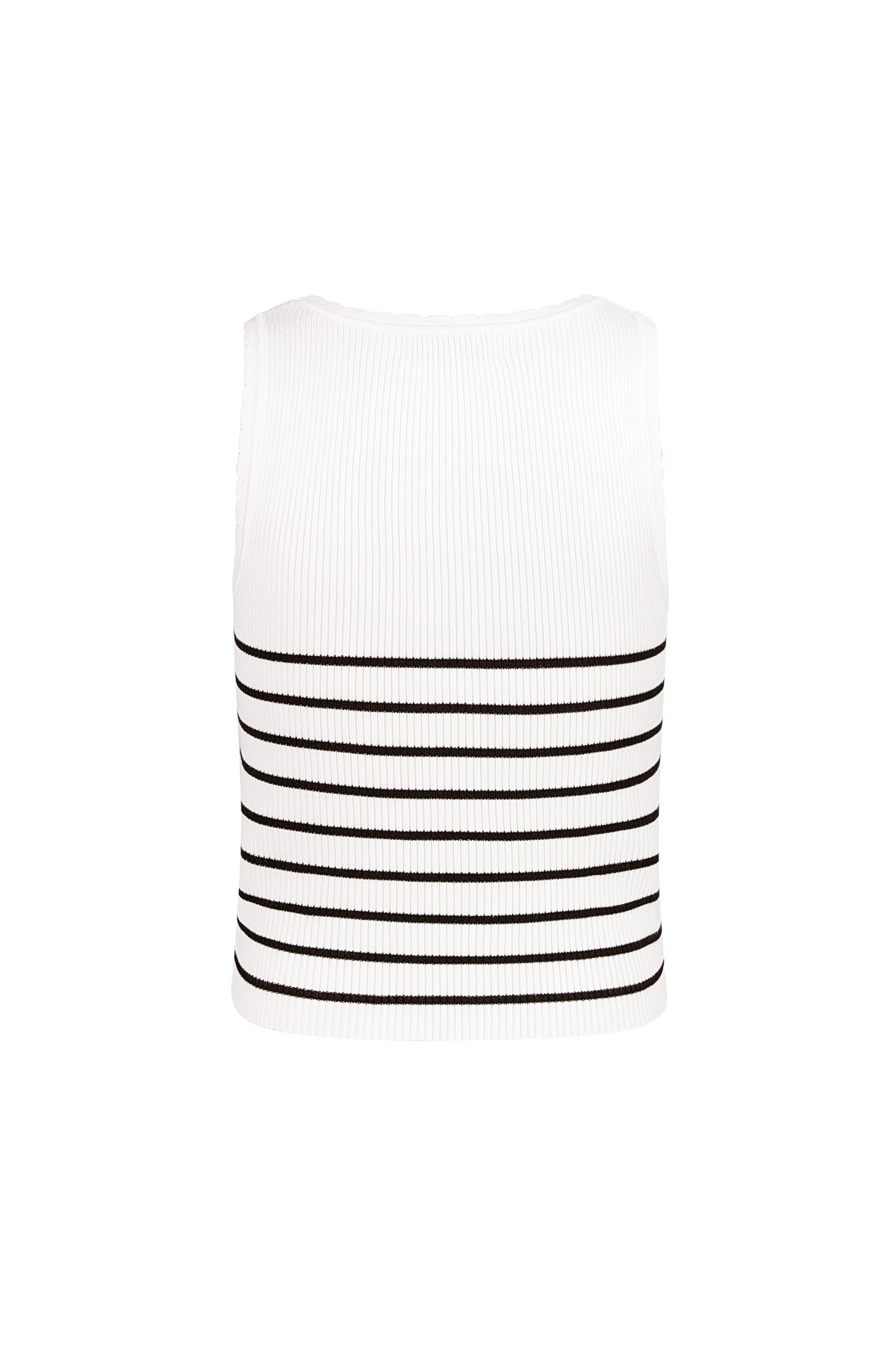 Striped, sleeveless top with classic edge small - white Picture8