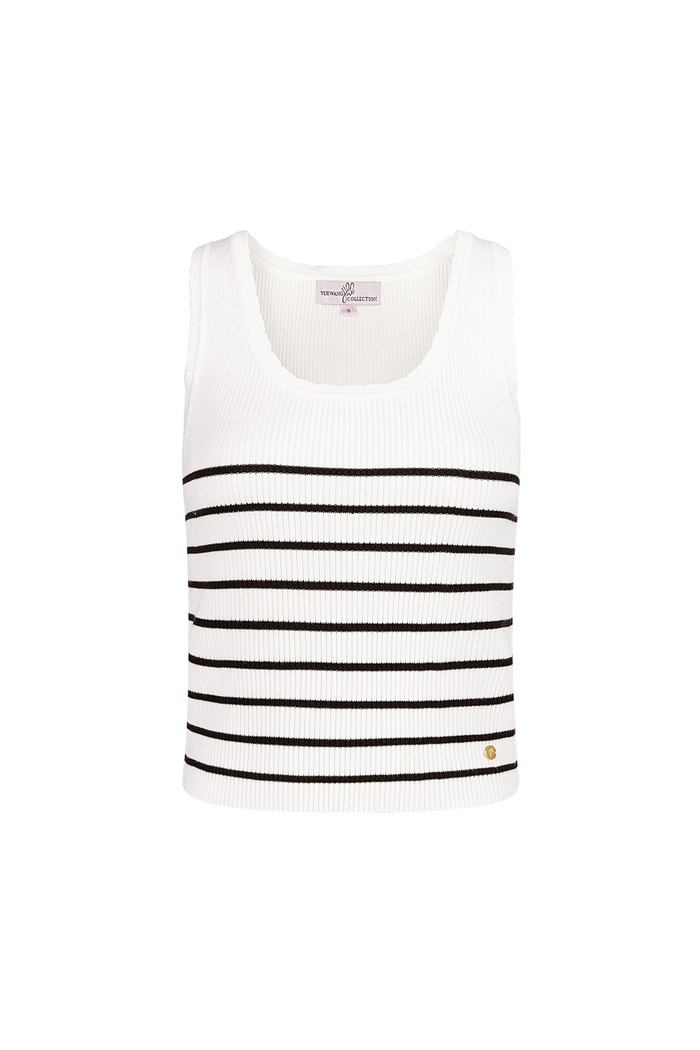 Striped, sleeveless top with classic edge medium – white 