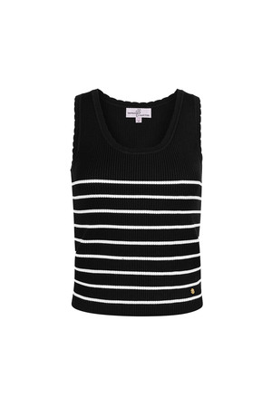 Striped, sleeveless top with classic edge large – black h5 