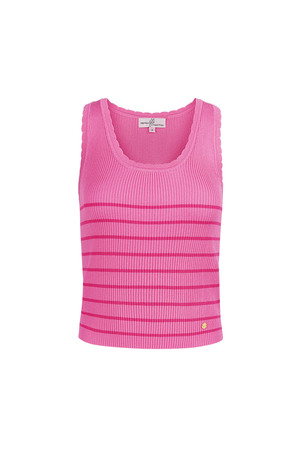 Striped, sleeveless top with classic edge small - pink h5 