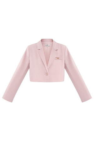 Gekropte blazer - roze  h5 