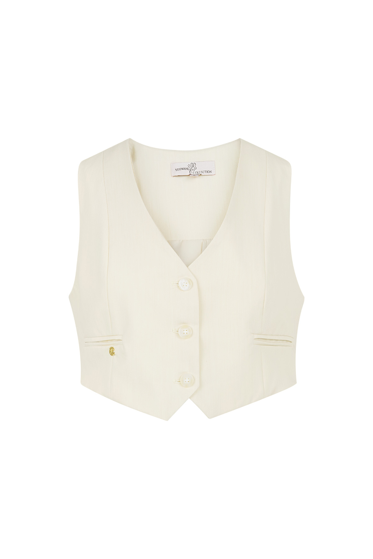 Cropped waistcoat - off-white 