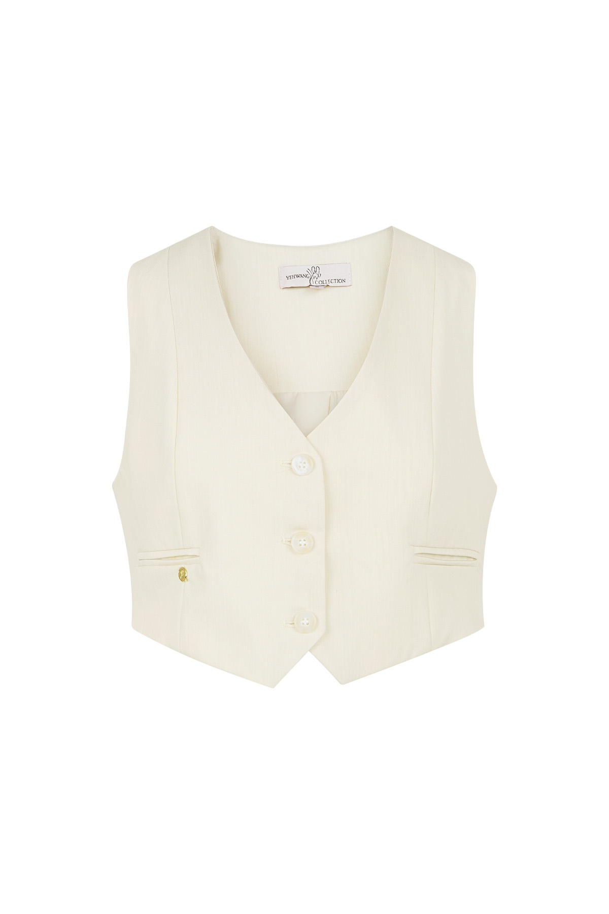 Cropped waistcoat - off-white 2