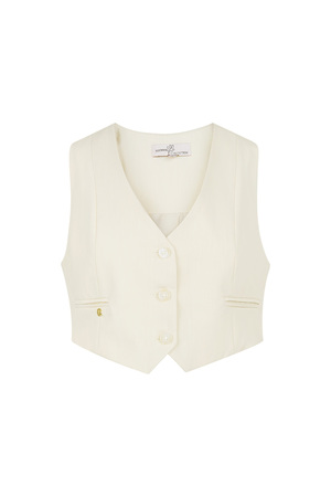 Cropped waistcoat - off-white  h5 