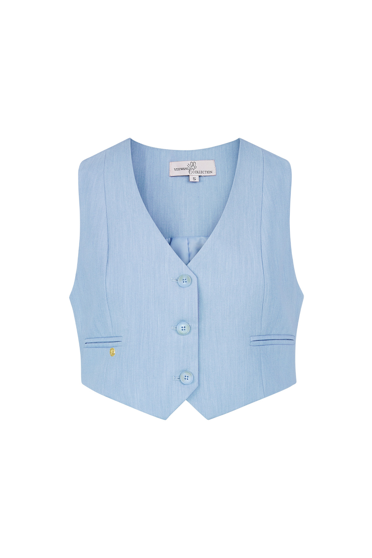 Cropped waistcoat - light blue  2