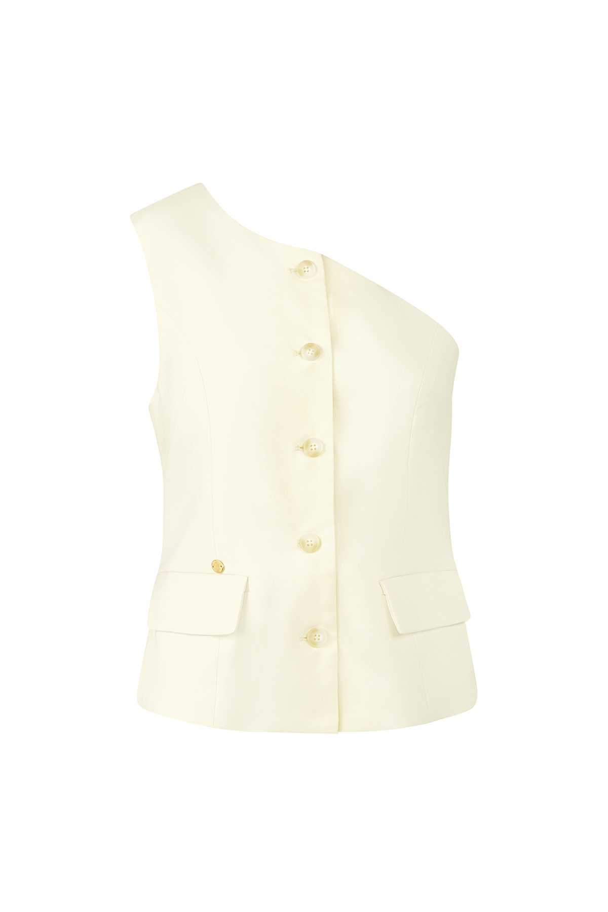 Off shoulder waistcoat - cream  h5 