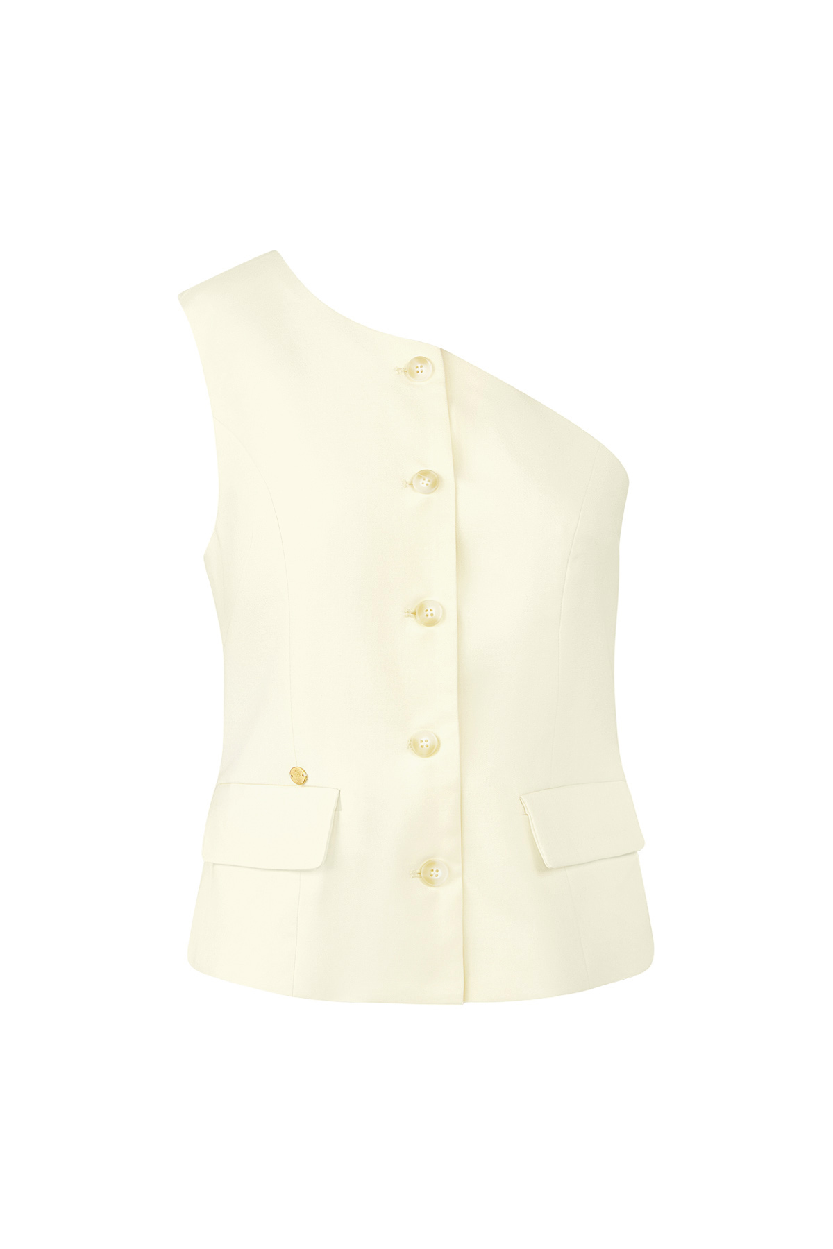 Off shoulder waistcoat - cream  2