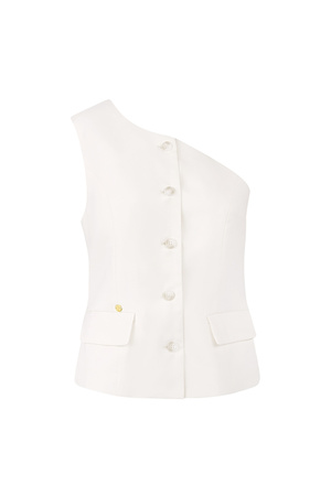 Off shoulder waistcoat - off-white  h5 