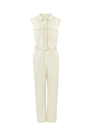 Jumpsuit sleeveless with pockets - off-white  h5 