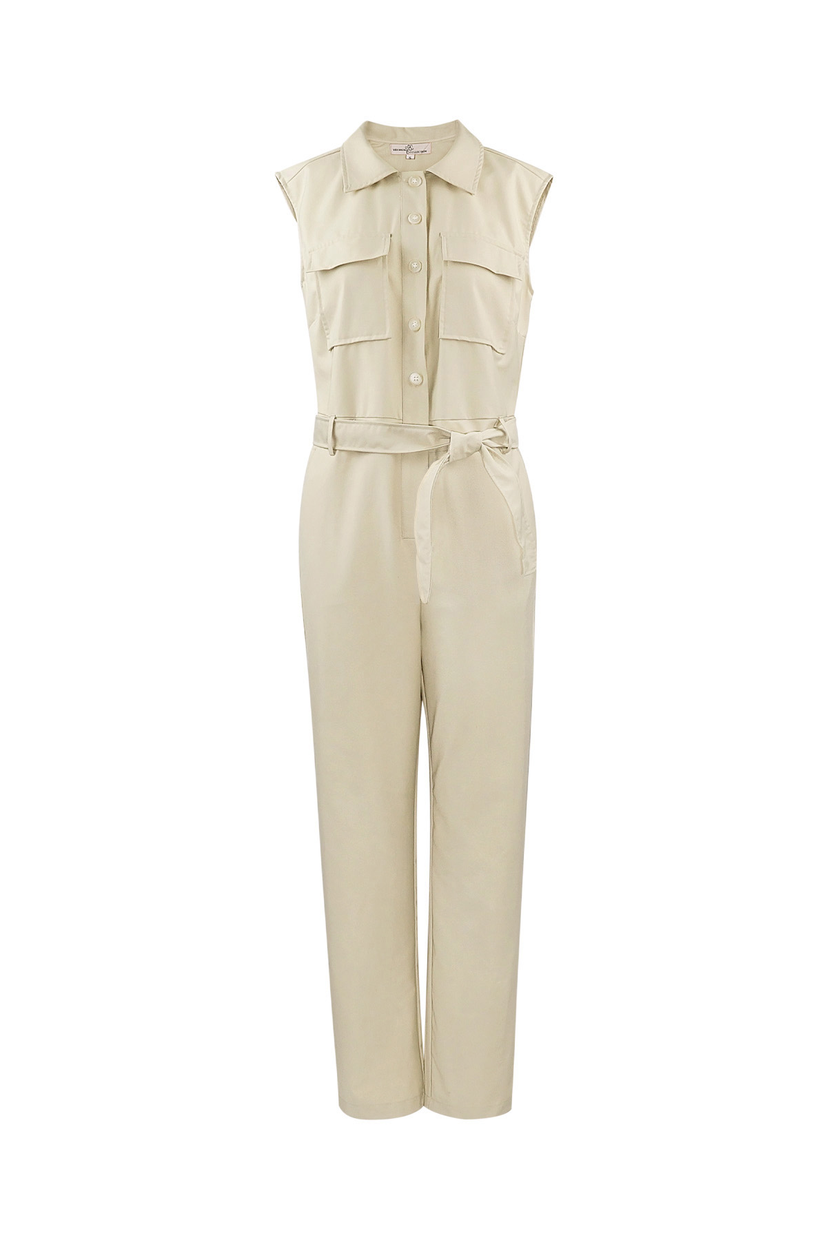 Jumpsuit sleeveless with pockets - beige 