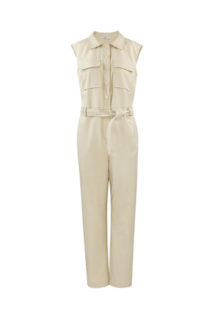 Jumpsuit sleeveless with pockets - beige  h5 