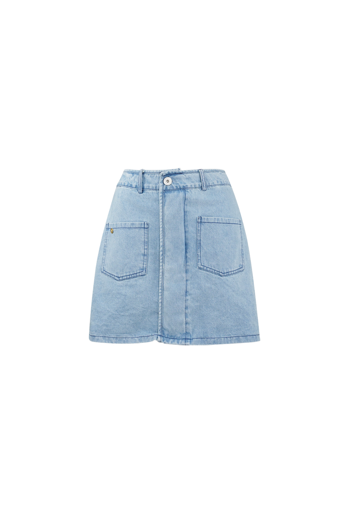 Denim skirt with pockets - blue