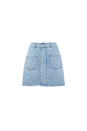 Denim skirt with pockets - blue  h5 