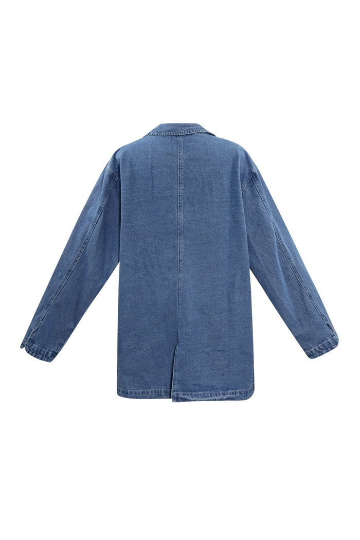 Düğmeli kot ceket - mavi  Resim7