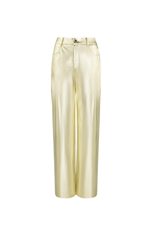 Metalik pantolon - altın h5 