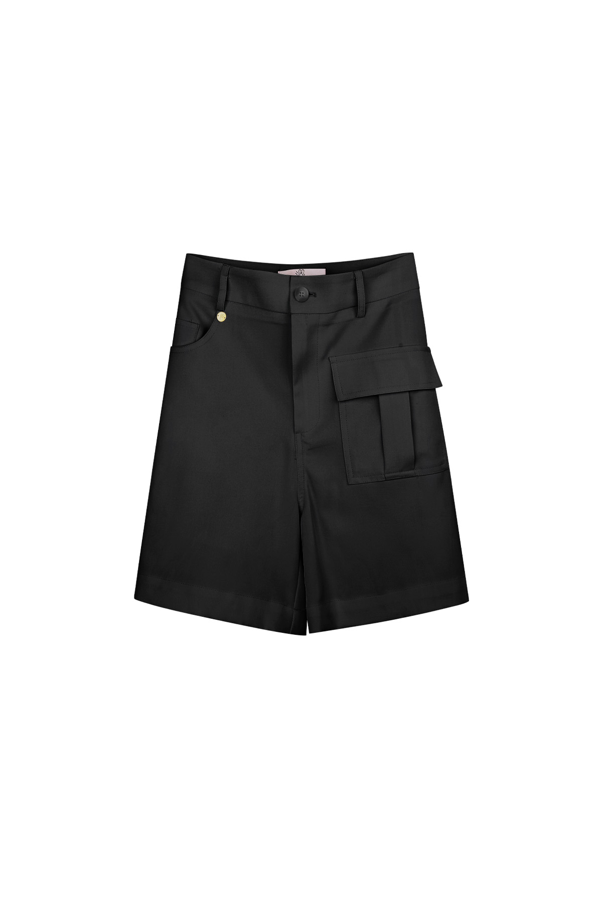 Shorts with pocket - black