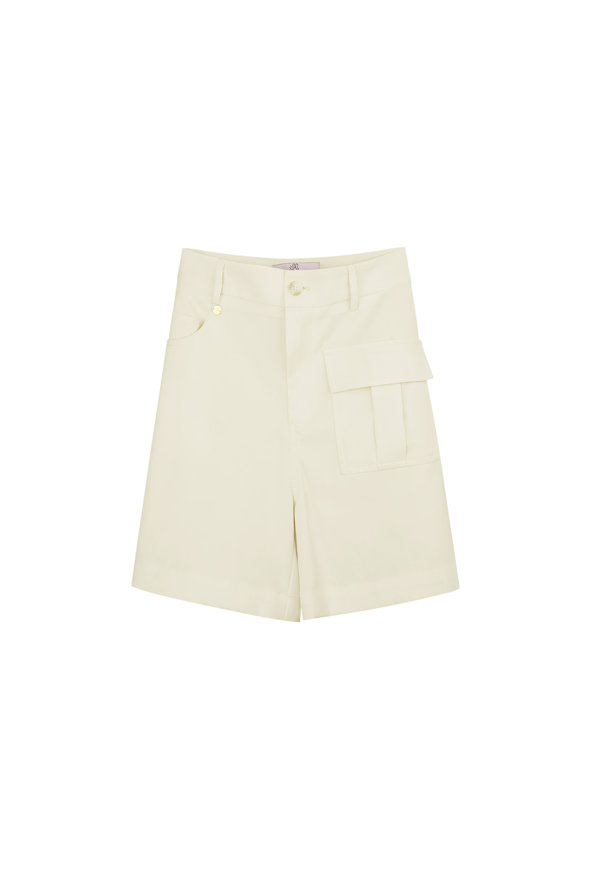 Shorts mit Tasche – gebrochenes Weiß 