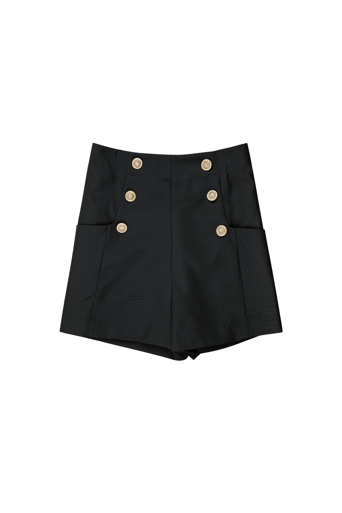 Shorts with gold buttons - black