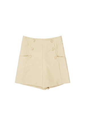Shorts met gouden knopen - zand  h5 