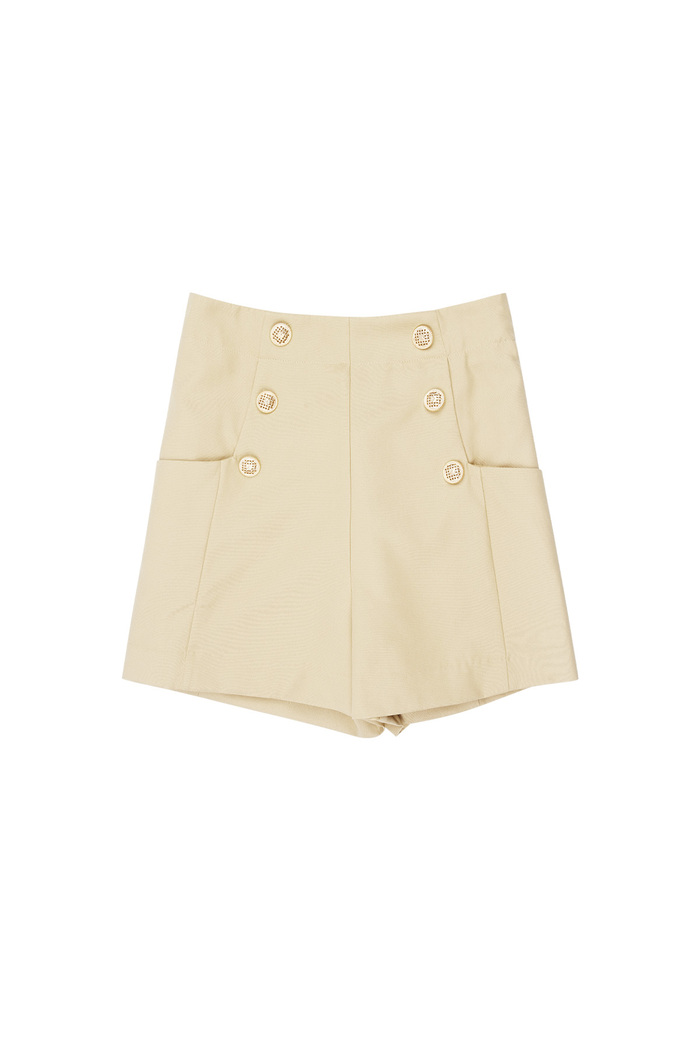 Shorts mit goldenen Knöpfen – Sand  