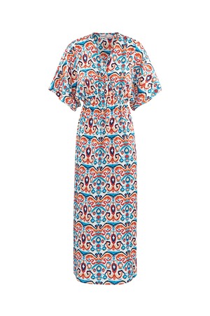 Long dress with print - red/blue - S h5 