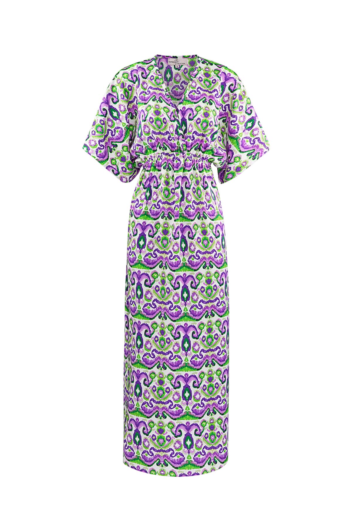 Robe longue à imprimé - vert/violet