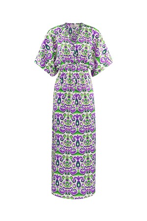 Long dress with print - green/purple h5 