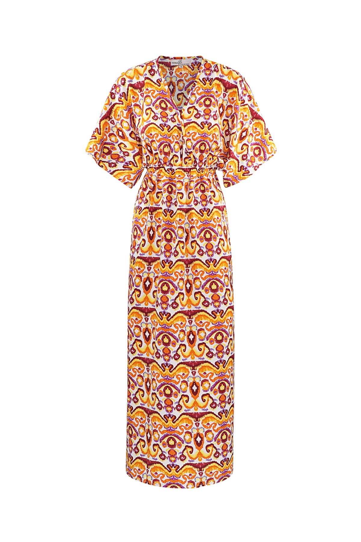 Lange jurk met print - oranje  h5 