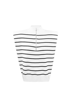 Striped spencer with zipper - white black h5 