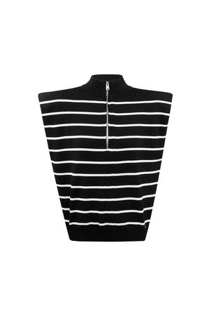 Striped spencer with zipper - black and white h5 