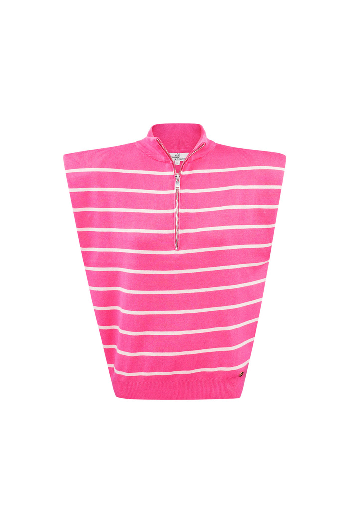 Striped spencer with zipper - pink Picture5