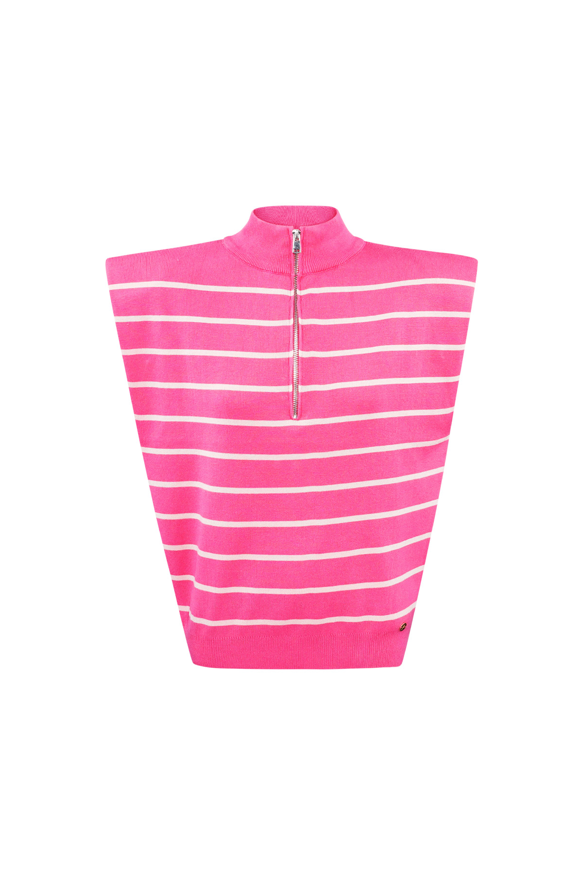Striped spencer with zipper - pink