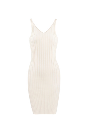 Knitted jurk basic kleur - gebroken wit h5 