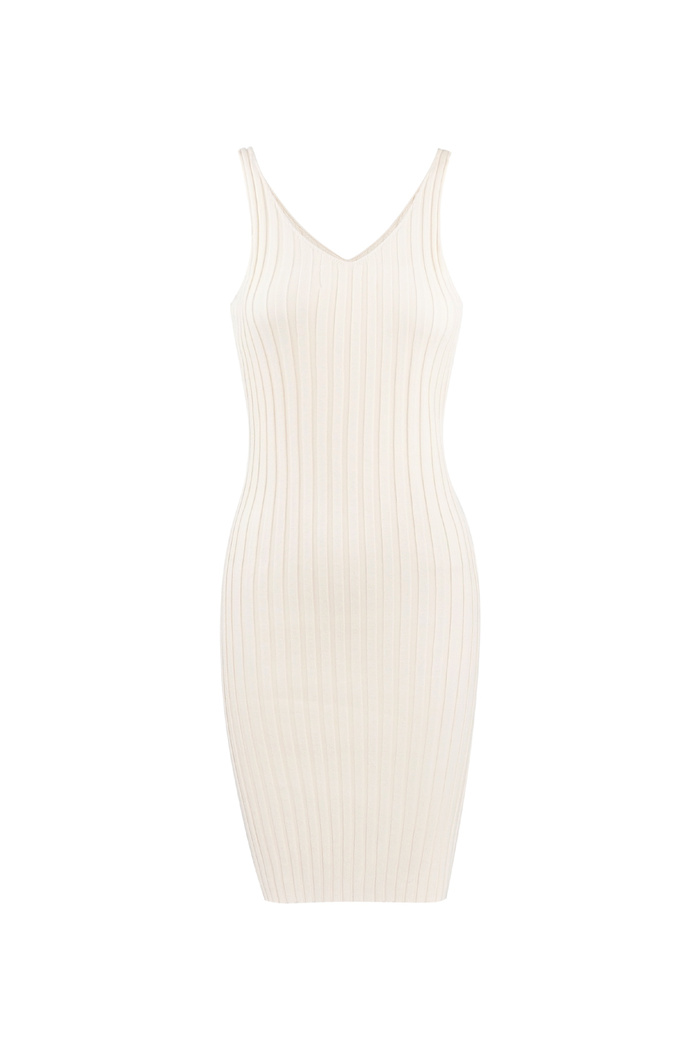 Knitted jurk basic kleur - gebroken wit 