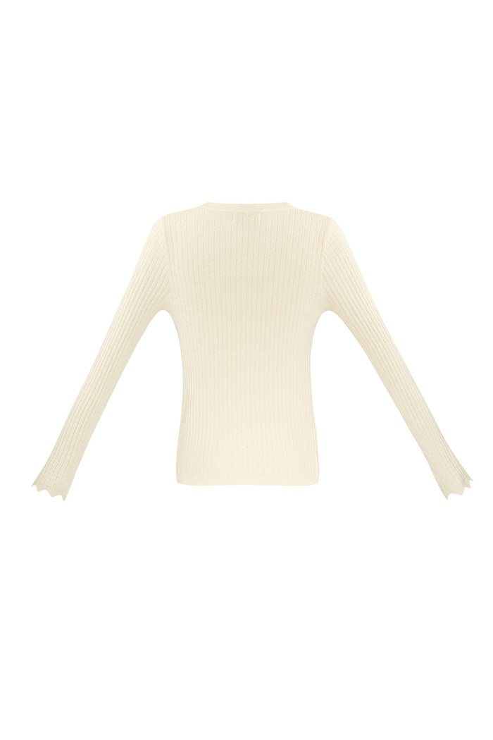 Pullover mit V-Ausschnitt – gebrochenes Weiß  Bild8