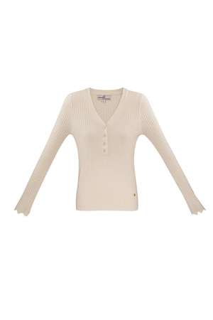 sweater with v-neck - beige  h5 