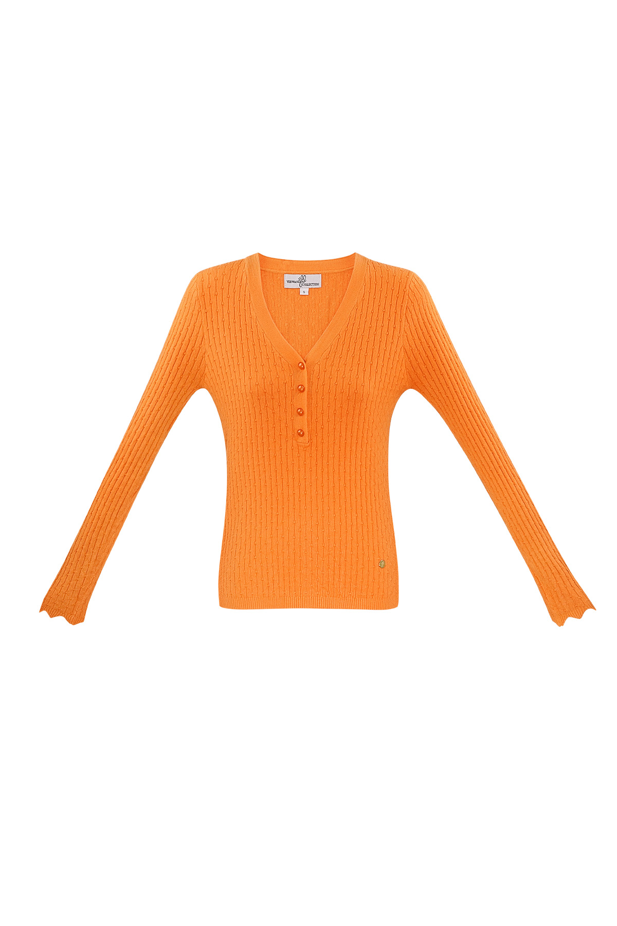 maglione con scollo a V - arancione 