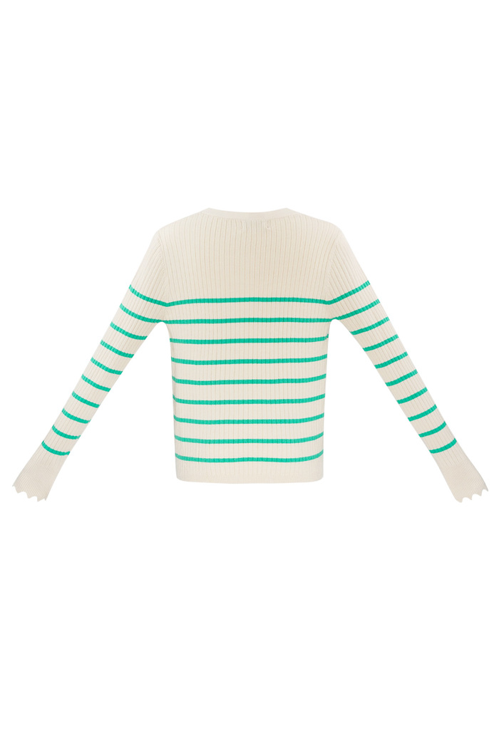 Striped sweater with v-neck - green Picture8