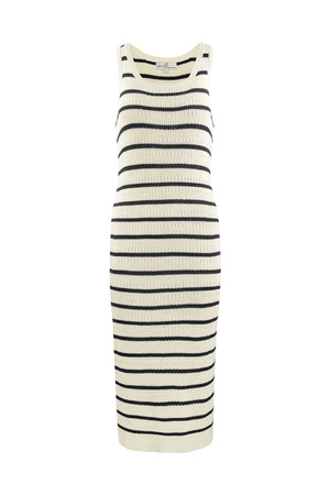 Knitted dress with stripes - black h5 