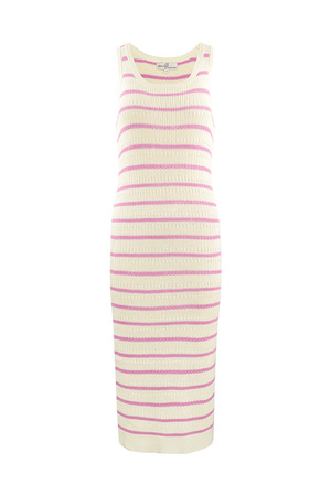 Gestricktes Kleid mit Streifen – rosa h5 