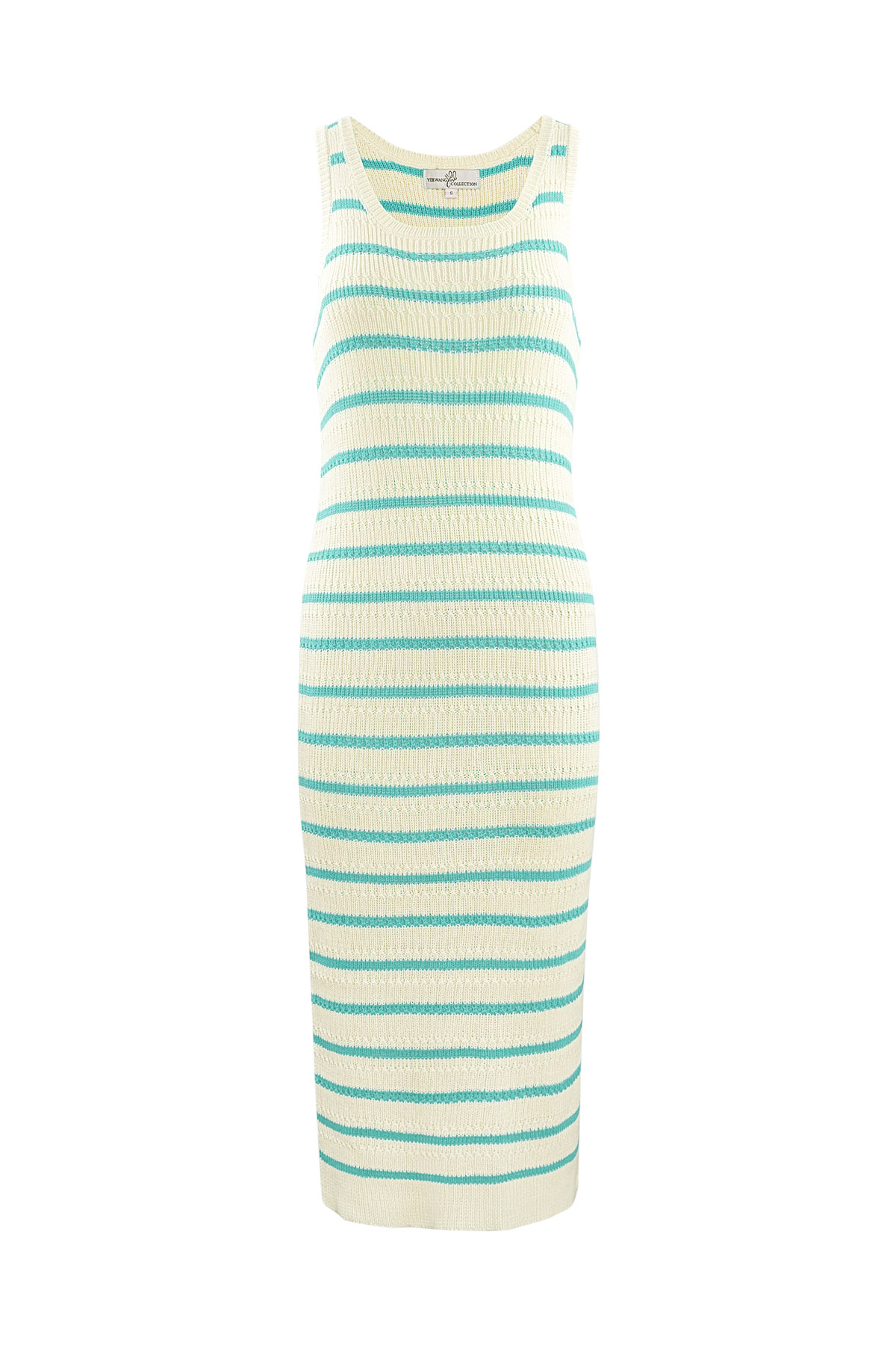 Knitted dress with stripes - green h5 
