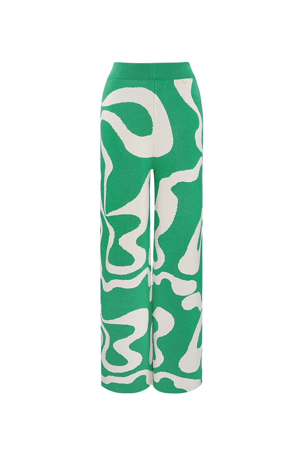 Pantalon imprimé rayures bio - vert h5 