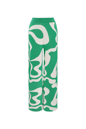 Pantaloni con stampa a righe organiche - verde h5 