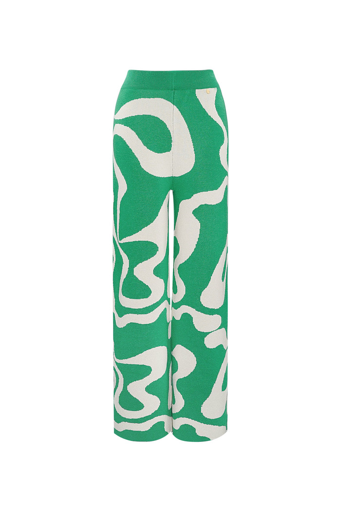 Pantaloni con stampa a righe organiche - verde 