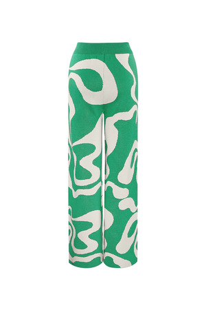 Pantaloni con stampa a righe organiche - verde h5 Immagine7