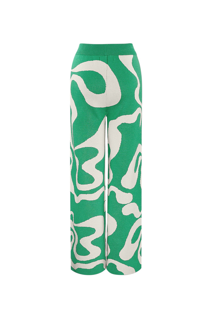 Pantaloni con stampa a righe organiche - verde Immagine7