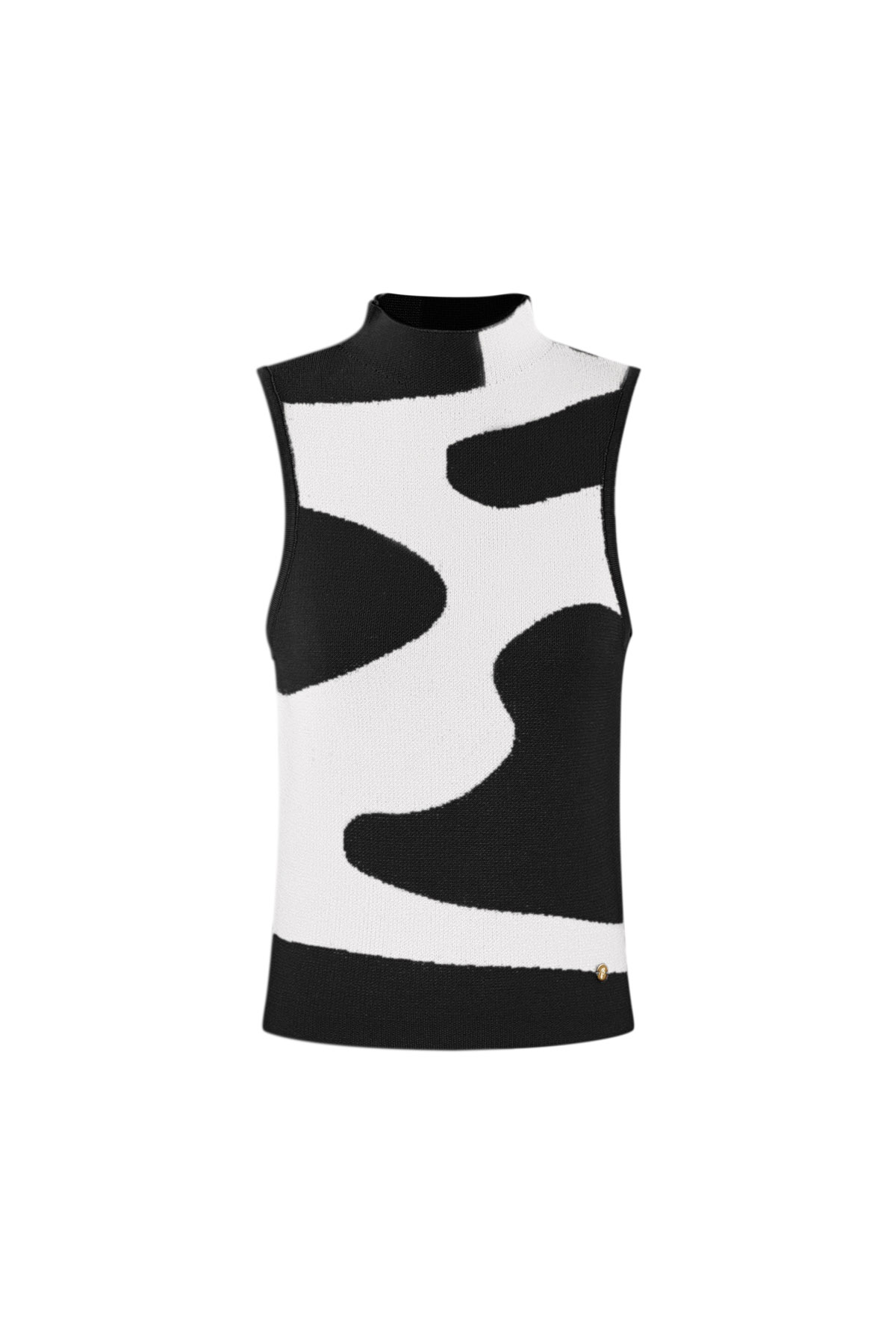 Sleeveless top organic stripes - black and white 2