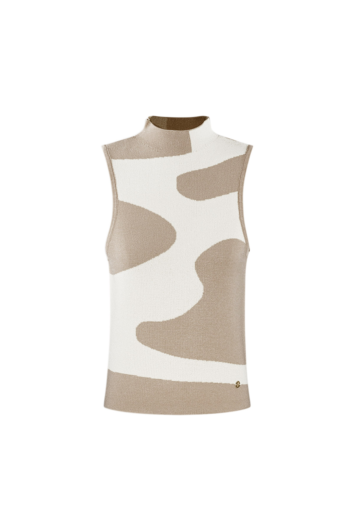 Sleeveless top organic stripes - beige 2